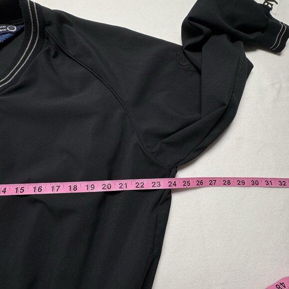 SUNDERLAND SCOTLAND Men Pullover Windbreaker Sweatshirt V Neck Sz L Black 23-18 - Picture 9 of 11